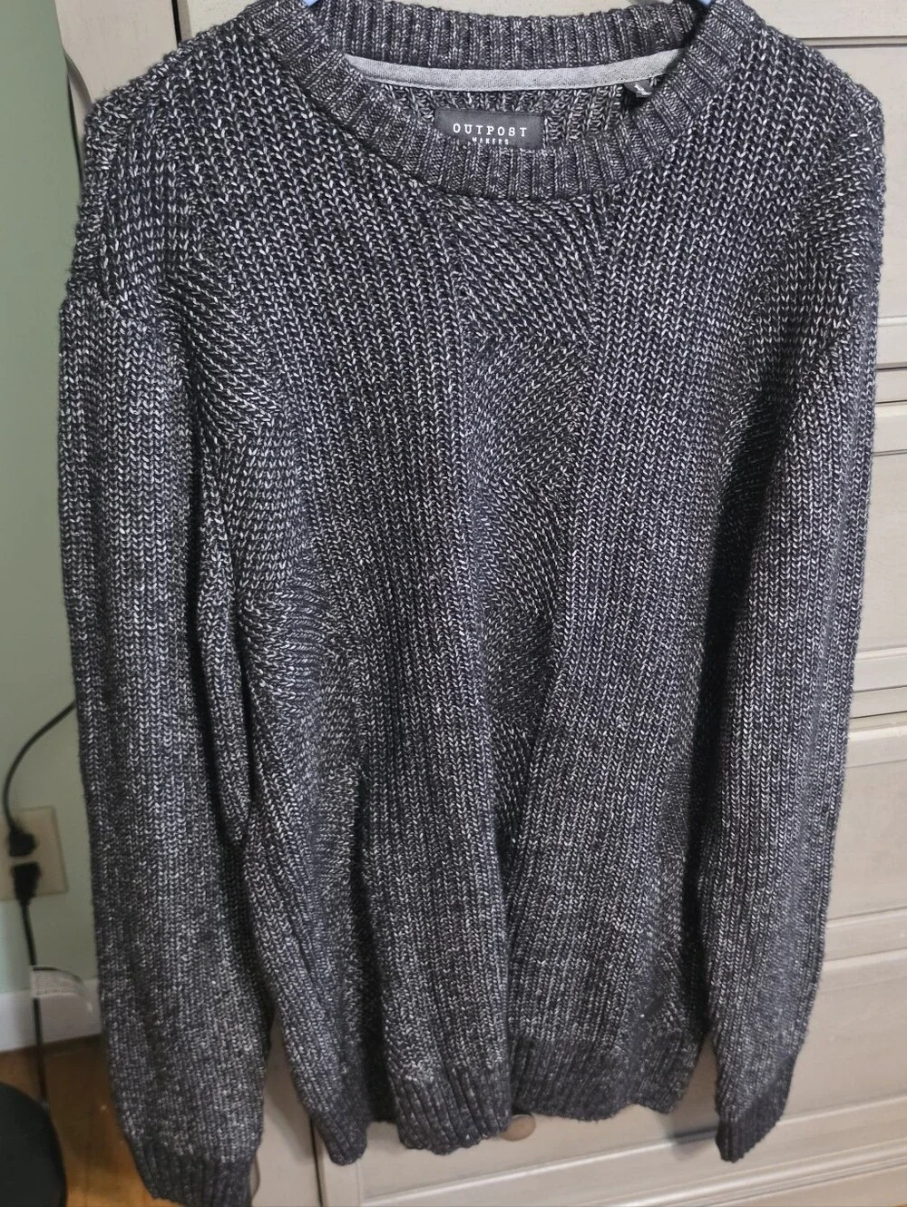 Outpost Men’s Charcoal Crewneck Knit Sweater
